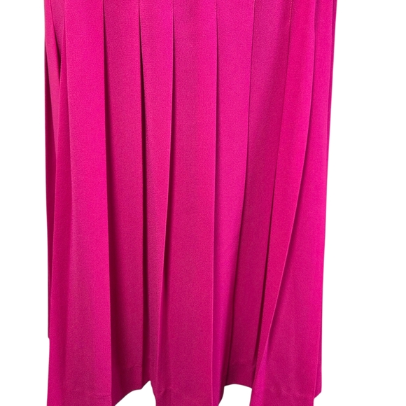 Liz Claiborne Fuchsia Double-Breasted Pleated Skirt Midi Dress Size 4 - Picture 5 of 8